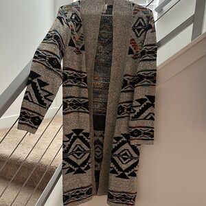 Tribal Pattern Long Cardigan